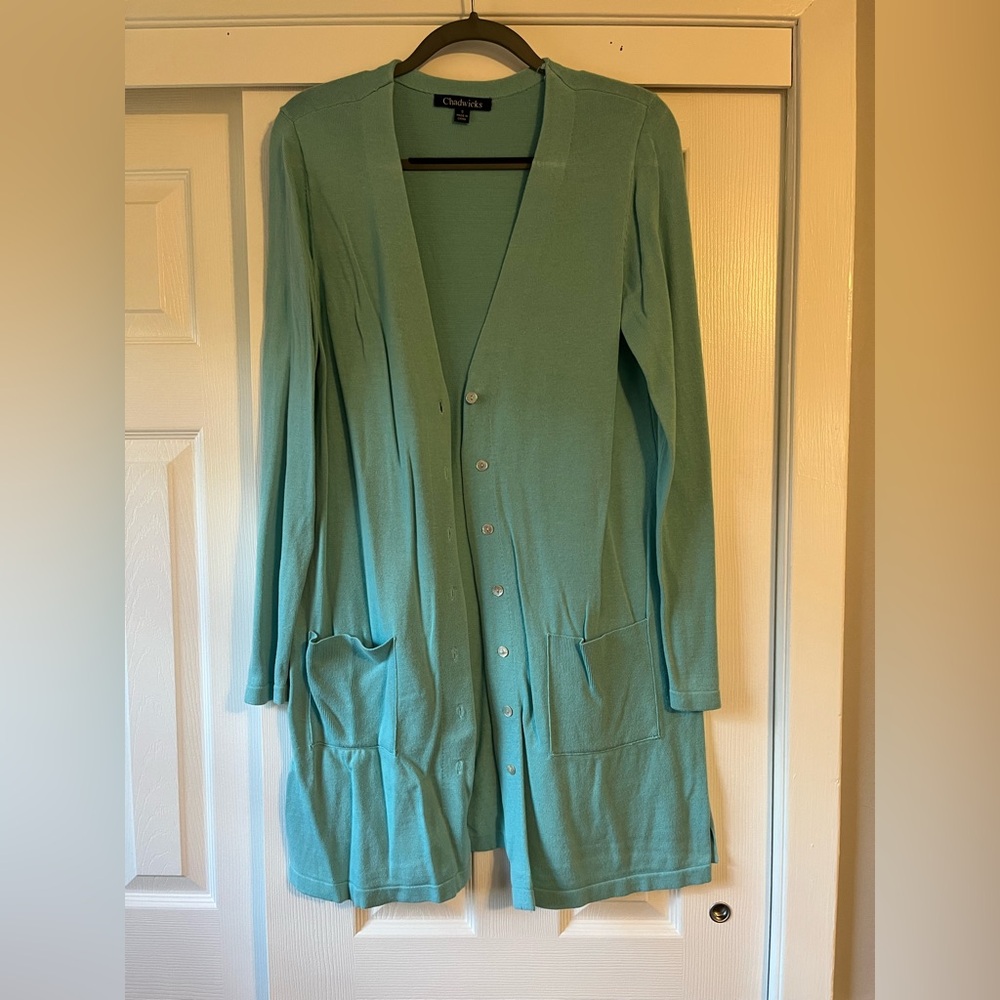 Chadwicks Aqua Knit Sweater